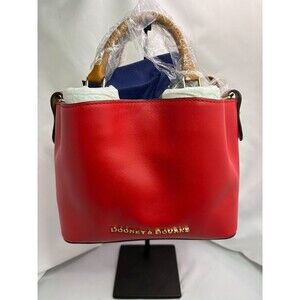 Dooney & Bourke Mini Barlow Satchel Geranium Red Leather Bag NWT Gold Hardware